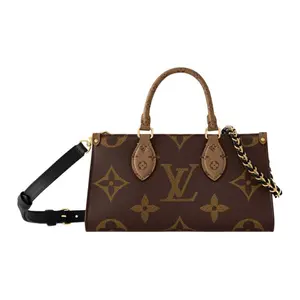 Louis Vuitton ONTHEGO East West Chain Monogram Coated Canvas Shoulder Crossbody Handbag for Women in Brown