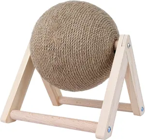 Natural Sisal Cat Scratcher Toy with Rabbit Scratching Ball