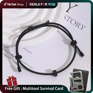 Survival Bracelet Car Window Breaker Wrist Strap Escape Tool Tungsten Carbide Bead & Hand Cuffs Key(AHK3) Car Emergency Self Rescue Glass Breaker 2025