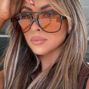 LAST CHERRY Oversized Aviator Sunglasses for Women Stylish UV Protection Color Lenses Trendy Design Fashionable Accessory Ideal for Casual & Formal Events