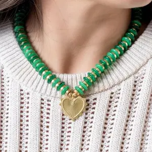 Beaded Heart Necklace for Women, Fashion Accessory