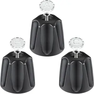 3 count Metal Shower Knob Replacement Compatible with Price/Pfister Verve Tub Shower, Bathtub Faucet Handle Remodel Trim Kit Include 1 Hot 1 Cold 1 Diverter and 3 Screws (Matte Black)