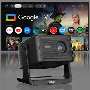 VOPLLS Google TV Projector, 800 ANSI Lumens, 1080P Native 4K Support, Auto Focus, Dolby Audio, WiFi Bluetooth, Outdoor Movie & Sports Projector