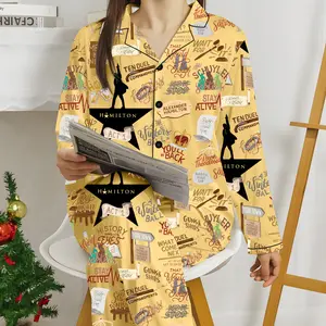 Hamilton Musical Short Satin Pajamas, Broadway Theater Pajamas, Musical Sleepwear, Alexander Hamilton Pajamas Set, Hamilton Fan Gift