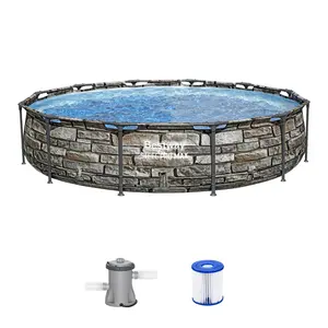Bestway Steel Pro MAX Round Above Ground Pool Set with Filter Pump (12 Ft | 10 Ft | Size & Color Options)