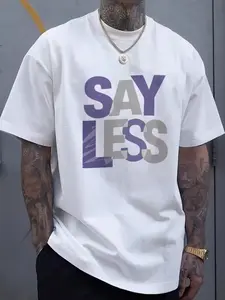 Men's Summer Print Round Neck Short Sleeve Sports T-Shirt, Casual Running Tee, Outdoor Wear for Spring & Summer