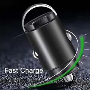 Portable Hidden Car Fast Charger, dual port simultaneous charging, shockproof wear resistant, energy saving stable output, fit for self-driving enthusiasts, daily auto charging fitting-YY0