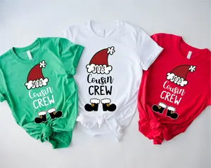 Cousin Crew 2023 Christmas Shirt, Cousin Santa Hat Boot T-shirt, Matching Family Tee, Cousin Gathering Holiday Gift, Cousin Squad Christmas Celebration Outfit.