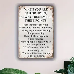 A Vintage Inspirational Quote Metal Sign Measuring 12X8 inch - a Rustic Metal Wall Decoration Featuring Motivational Messages, Suitable for Home, Café, And Garden Decor - Durable for Indoor And Outdoor Hanging