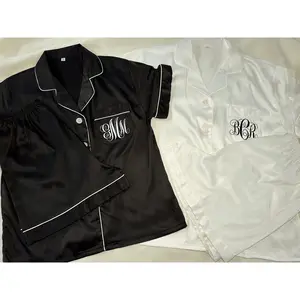 Satin Bridesmaid Pajamas, Sorority Pajamas, Pajama Set