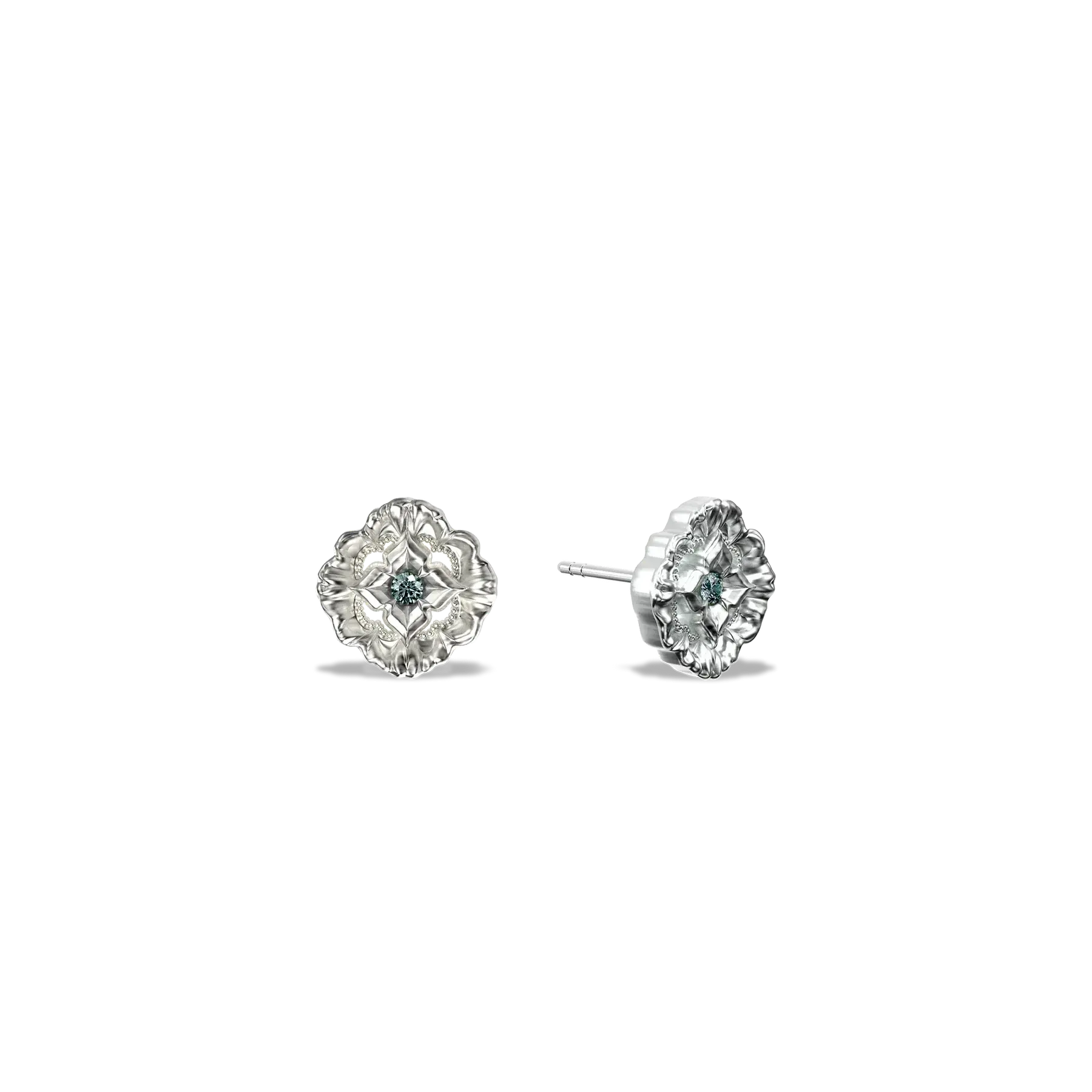 PASCAL Baroque Diamond Earrings for Women with Green Lab-Grown Diamonds Vintage Inspired Jewelry Gift