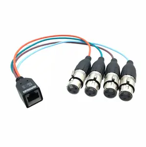AMERICAN RECORDER RJ45 Female to 4 each Balanced XLR Female Breakout Adapter
