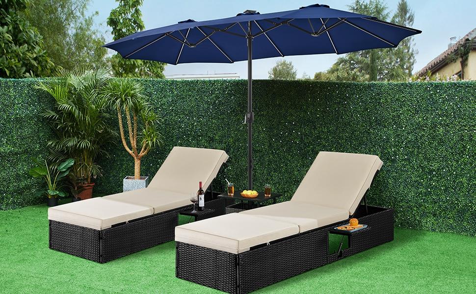 【12 Light Model Umbrella】Yaheetech 13ft Patio Parasol with Multi-Mode LED Lights Strips and Base Stand Triple-Vented Outdoor Umbrella