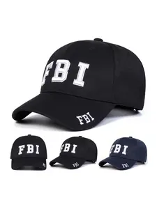 Unisex Fbi Baseball Cap Adjustable Sun Protection Casual Hat for Spring & Fall, Outdoor Travel Beach Vacation, Men Women