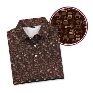 Coffee Dad Polo Shirt for Men | Funny Coffee Lover Golf Polo | Retro Barista Inspired Casual Polo Tee