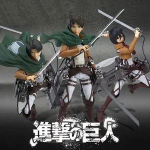 Attack on Titan Levi Ackerman Eren Jaeger Mikasa Action Figures Model Toys