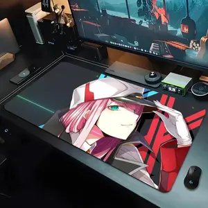 zero two Mouse Pad Game Design 1000×500mm 900×400mm 800×400mm 600x300mm Large XXL Gaming Mouse Pad - Extended, Thick, Non-Slip Rubber Base Desk Mat with Precision Stitched Edges - Washable Large Desk Pad