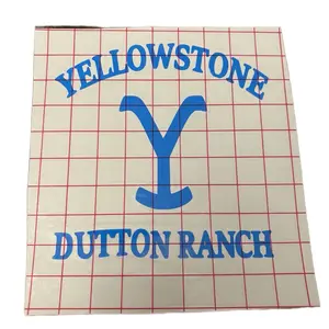 Yellowstone Dutton Ranch Car Decal - Red and White Design with Blue Text