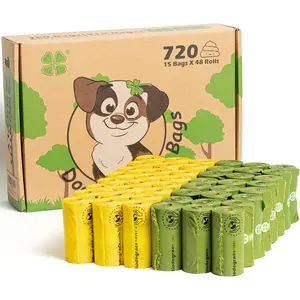 Poop Bags Rolls, 720 Pet  Bags,  Leak Proof Extra Thick and  Corn Starch Blend