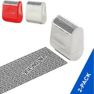 2 Pack Security Roller Stamp for Identity Protection– Self-Inking Confidential Security Stamp for Blocking Address, Billing & Account Information, Wide Coverage Anti-Theft Design, Easy to Use for Home, Office & Mail