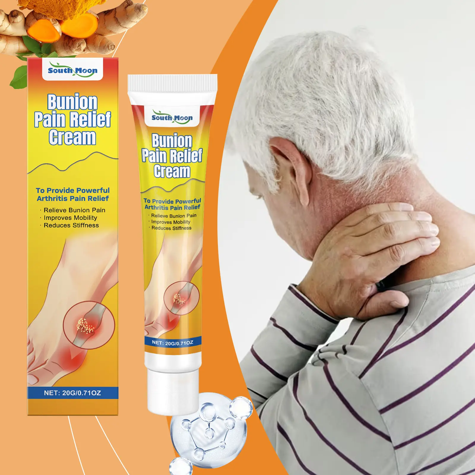 South Moon Bunion Care Cream Foot Thumb Valgus Massage Comfort Care Knee Joint Care Cream