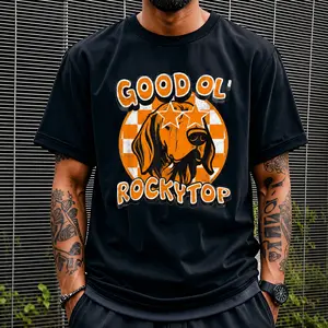 Men's Tennessee Orange Cotton Classic Crew Neck Short-Sleeve T-Shirt, Casual Top with Good Graphic Print, Trendy Vibe Tshirt