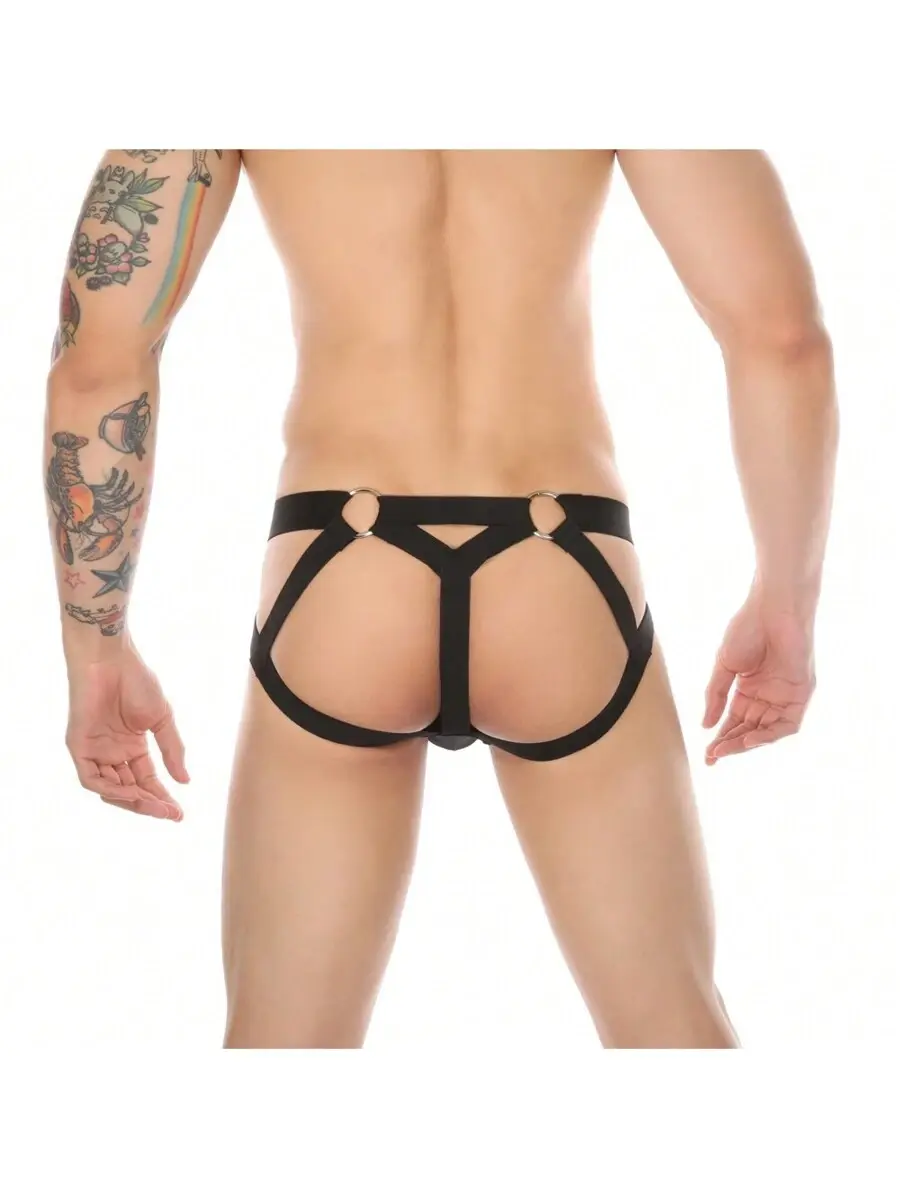 Men's Jockstrap G-String Underwear Elastic Strap Thongs Breathable Exotic Sexy Costume Underpants