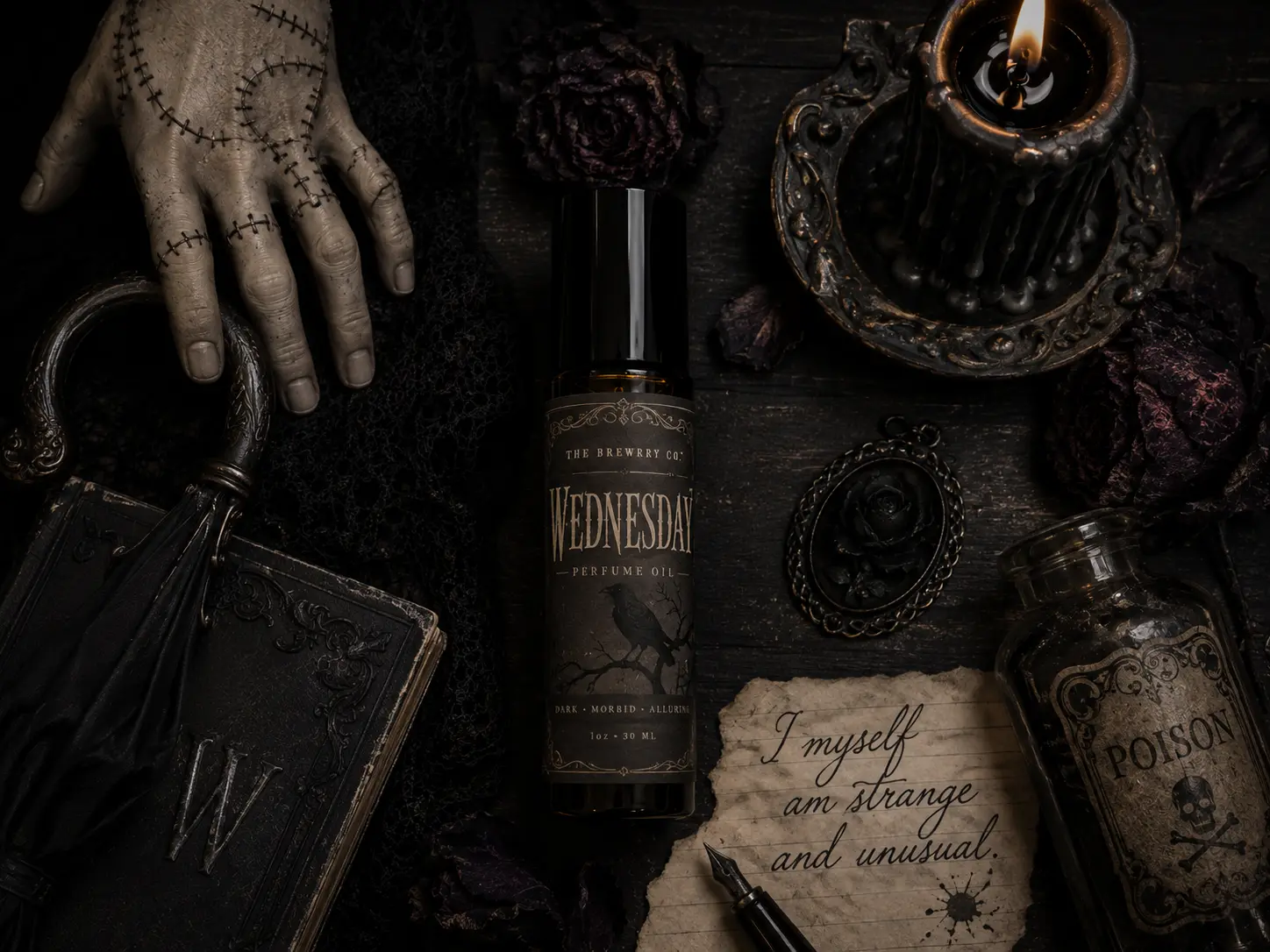 Wednesday Perfume Oil – Dark Plum, Palo Santo, Cashmere & Oud – 10 ml