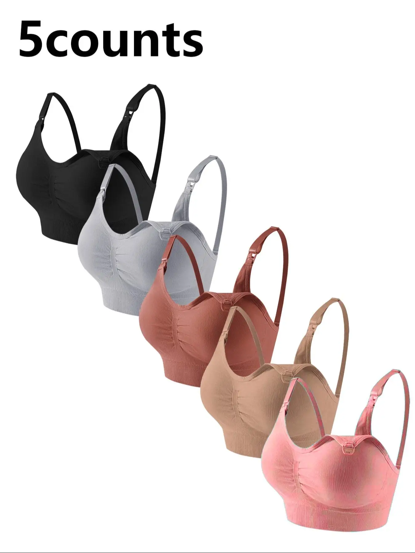 Maternity Solid Color Wireless Nursing Bra, Comfortable Breathable Seamless Sleep Bra, Pregnancy Maternity Underwear for Women, Nursing Bras