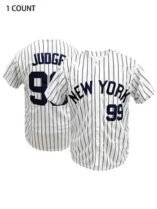 Men's #2 #99 Striped Baseball Jersey, Breathable Embroidered Baseball Shirt V Neck Pullover Short Sleeve Sportswear, Sporty Fitted Design, Unisex All Seasons Wear Lightweight Jersey, Jersey Shirts, Sportswear Top