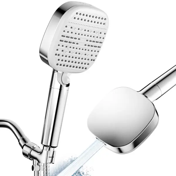 LiberaQuar 5-Mode Filtered Shower Head, High Pressure Spray, Tool-Free G1/2 Install