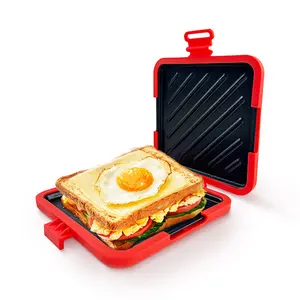 Microwave Sandwich Maker—Features removable, non-stick cooking plates for quick cooking and easy cleanup. The perfect breakfast sandwich maker, designed to create flawless sandwiches and is dishwasher safe.