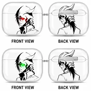 Ulquiorra Cifer Anime AirPods Case with Keychain, Frosted PC Protective Cover for AirPods Pro, Bleach Manga Earbuds Case Gift for Him Her