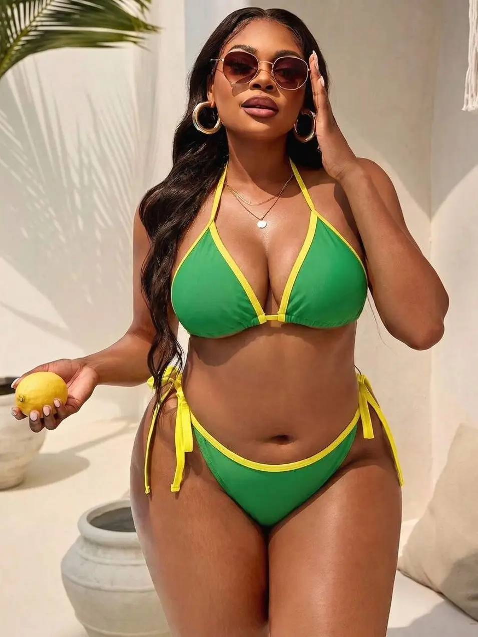 Plus Size Allover Print Swimwear Set for Summer Beach Vacation