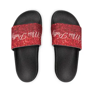 Miss Pretty's red/black glitter slides