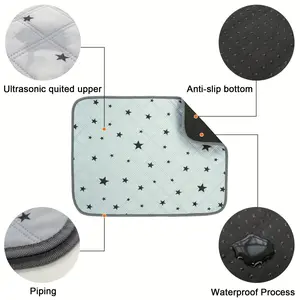 Star-patterned washable dog urine pad - leak-proof absorbent training pad for puppies and cats, reusable pet urine barrier, non-slip for car seats and sofas