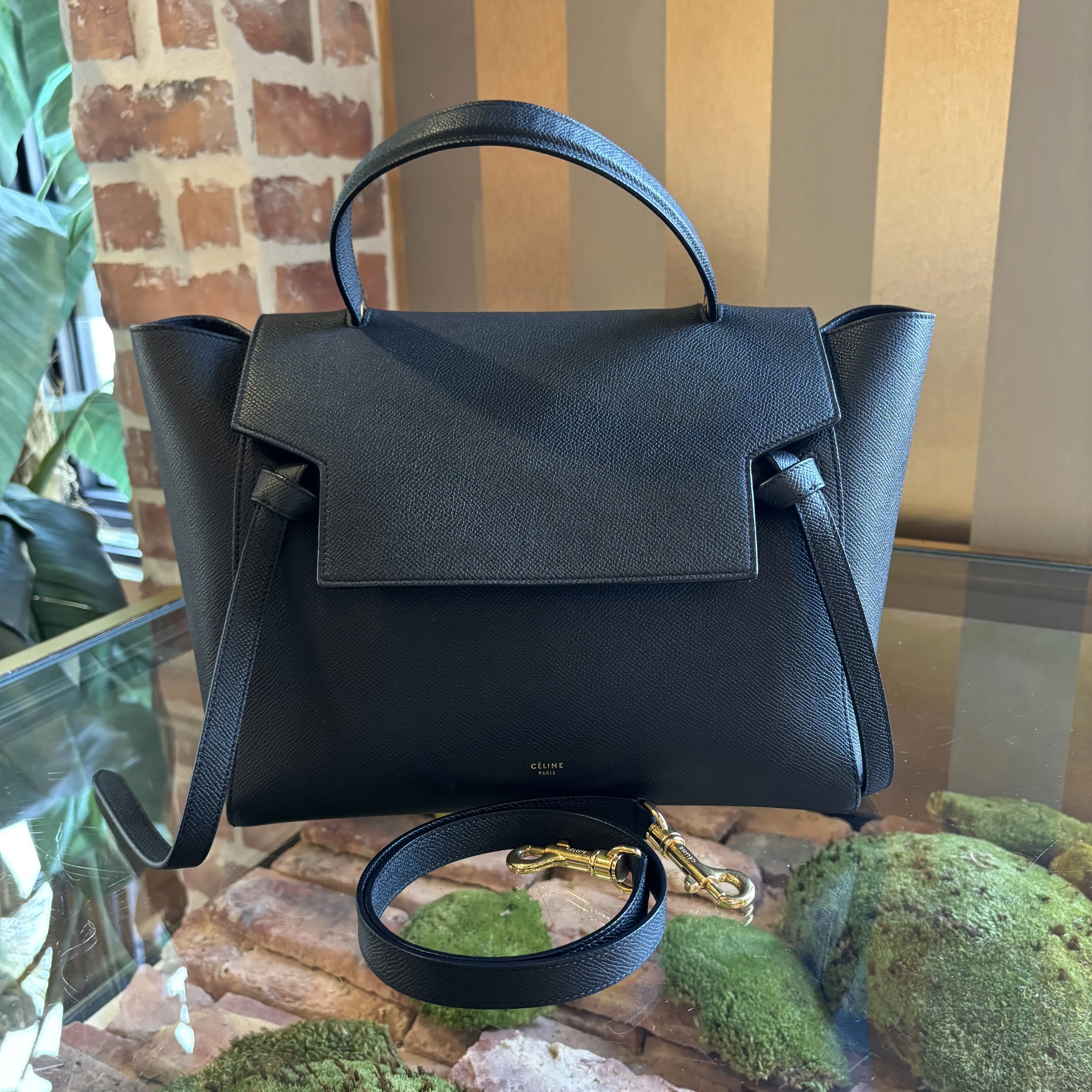 Pre-owned Celine leather Crossbody Bags Black Belt Bag