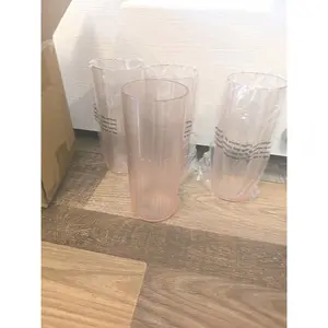 13052 4 pack-Hearth And Hand Embossed Textured Plastic Tumbler , Coral 16.6 oz