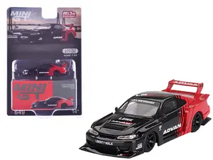 Nissan "LB-Super Silhouette" S15 SILVIA RHD (Right Hand Drive) Red and Black "ADVAN" Ltd Ed 1/64 Diecast Model Car by Mini GT