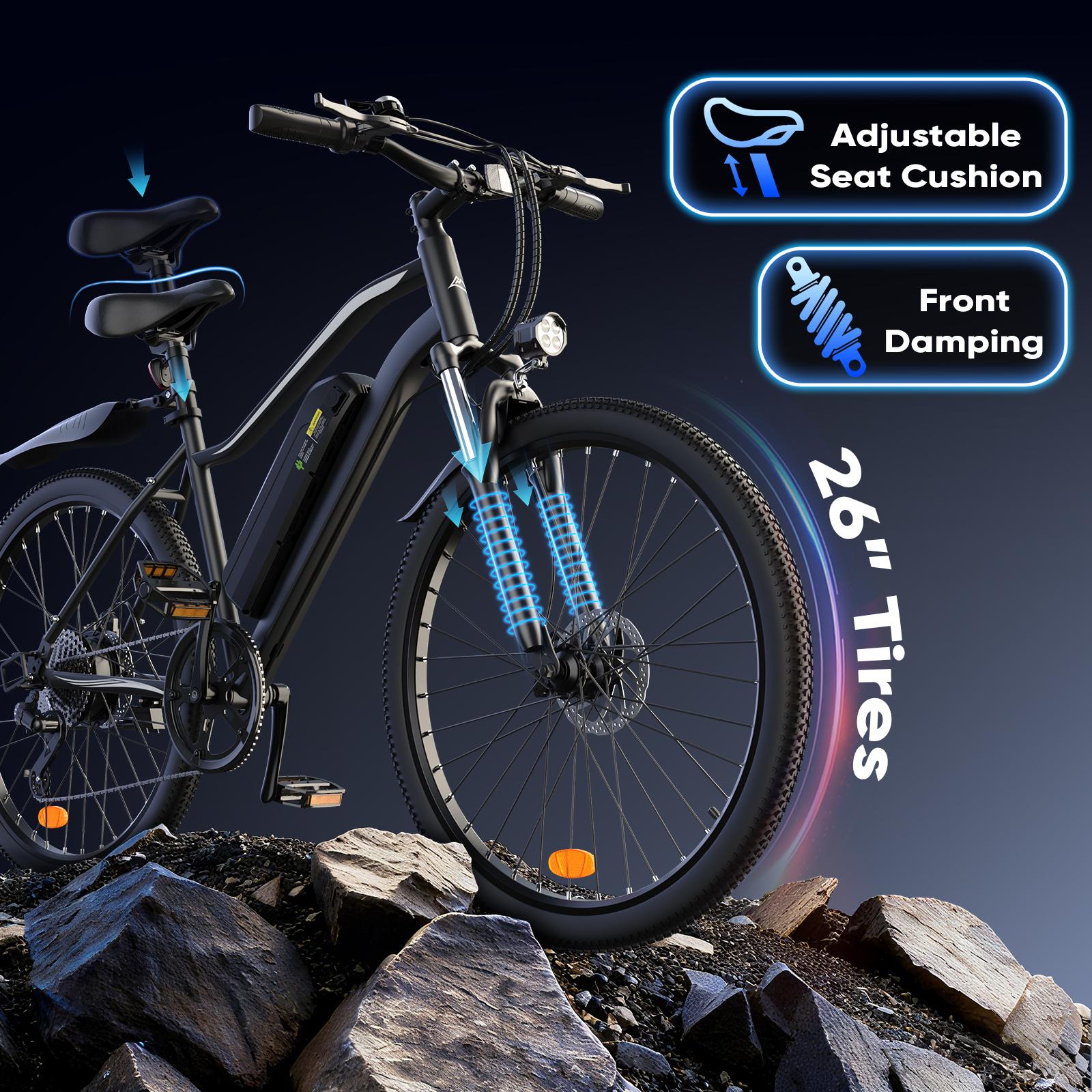 Adult Electric Bicycle 750W | 60 Miles Long Range, Removable Battery, 5 Speed, Shock Absorber
