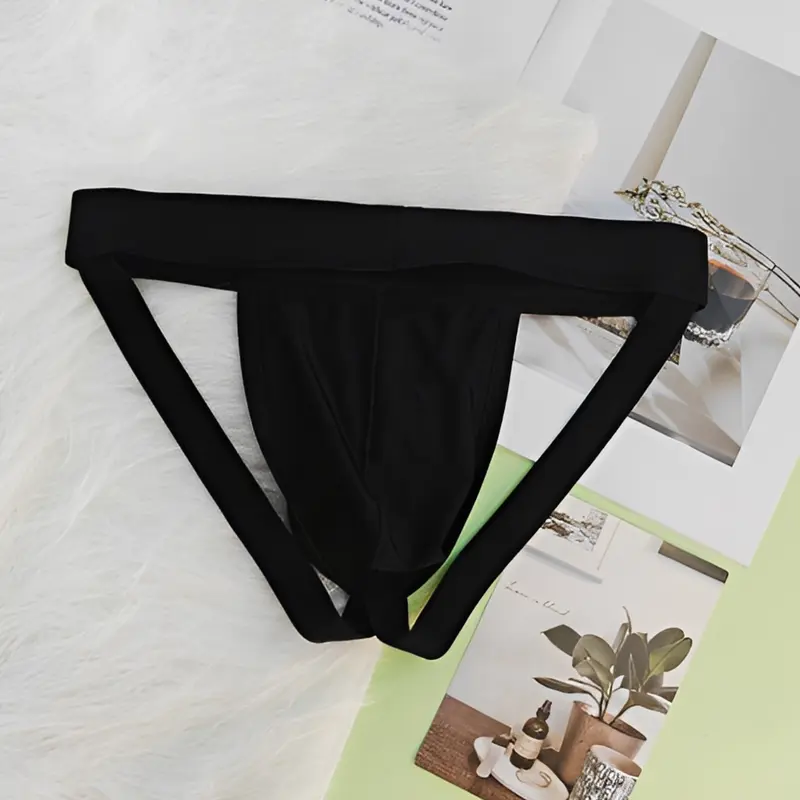 1Pc Men's Comfortable Thong Briefs, Cool Breathable, Back Hollow Design, For Outdoor Sports & Fitness, Breathable Comfy Underwear