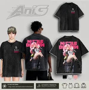 Nicole Demara ZenLess Zone Zero Washed T-Shirt, Crew Neck Casual Tshirt Menswear Top, Gifts for him, subtle anime clothing, Viral Trendy Graphic Cotton