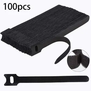100pcs Reusable Velcro Cable Organizer, Earphone Charger Data Line Holder, Network Wire Binder, Tidy Zip Tie, Cable Management Tool