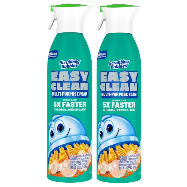Scrubbing Bubbles 2-Pack Easy Clean Aerosol Spray Cleaners - 13.58 oz Multi-Purpose Bathroom Shower & Tub Cleaner and All-Purpose Household Cleaner