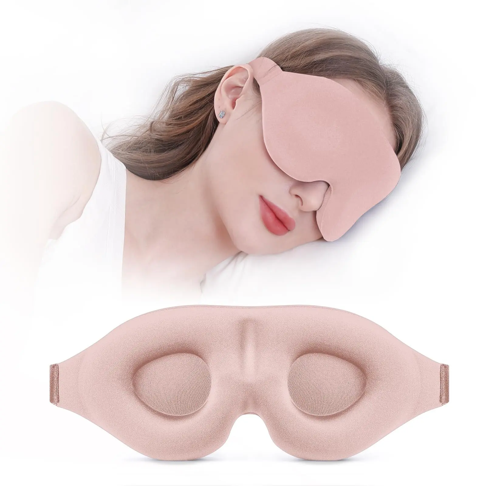 3D Contoured Breathable Foam Sleeping Eye Mask With Adjustable Strap, Soft Notch Design Light Blocking Sleep Aid, Ideal Holiday Gift #tiktokshopspringglowup #summervibes #summerwins
