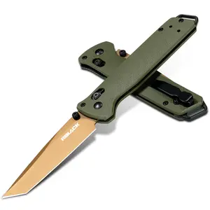 RBLACK S35VN Steel Outdoor Folding Knife with 3.3'' Tanto Blade, Axis Lock EDC Tactical Knife with Non-slip G10 Handle & Reversible Pocket Clip, Pocket Knife for Men Women Gifts