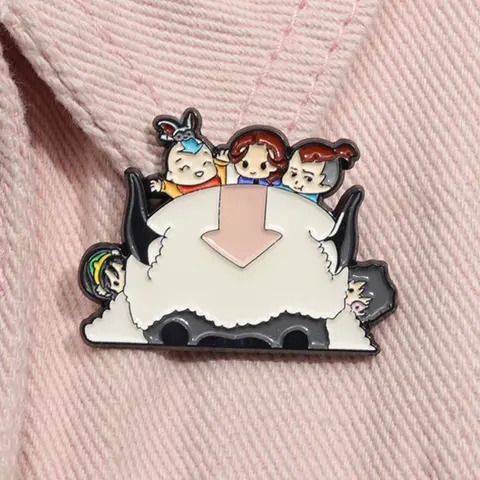 Avatar The Last Airbender Cartoon Animation Character Enamel Pin Appa Avatar Flying Bison Anime Alloy Brooch Lapel Backpack Badge Fashion Jewelry Accessories Gift for Friends Fashion Accessory Emblem Badge Decoration Enamel Lapel Pins Enamelpin
