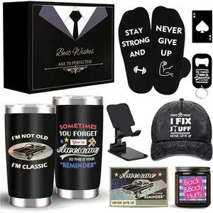 Birthday Gifts for Mens Him Who Have Everything, Unique Birthday Gift Baskets for Men Dad Husband Brother Boyfriend, Funny Grandpa Uncle Father Presents Man Black Thank you Gifts Ideas