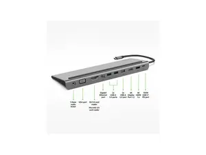 Belkin USB-C Hub - 11-in-1 Multi-Port Laptop Docking Station 4K HDMI, DP, VGA, USB-C with 100W Power Delivery, USB-A, Gigabit Ethernet, SD, MicroSD, and 3.5mm Port For All your Devices