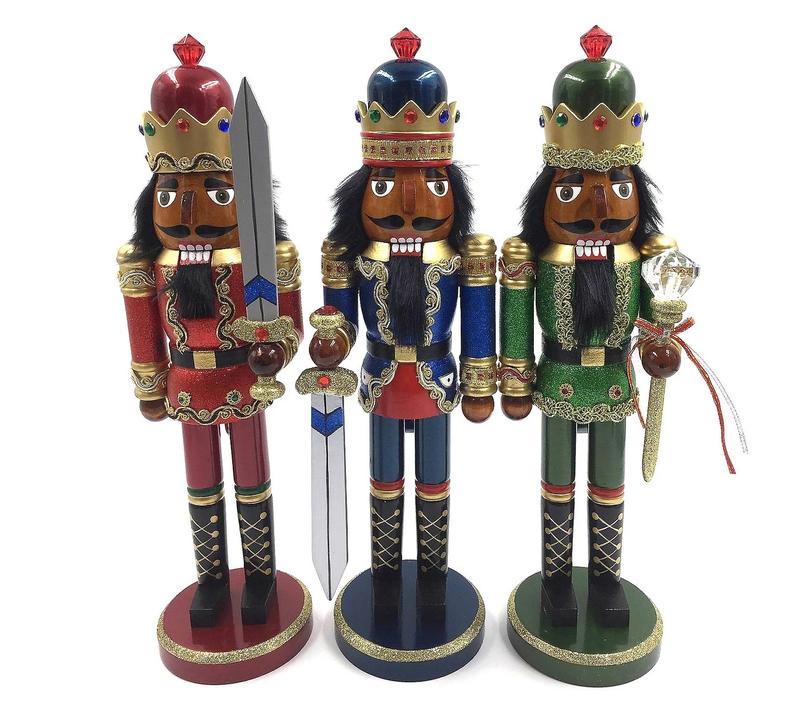 15" S/3 Bejeweled King Nutcracker By Santa's Workshop